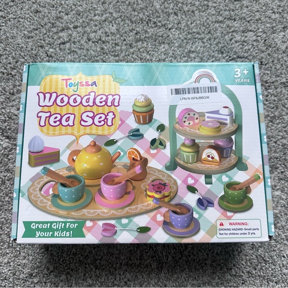 Other - NEW Wooden Kids Tea Set Multicolor Montessori Pretend Play Toy